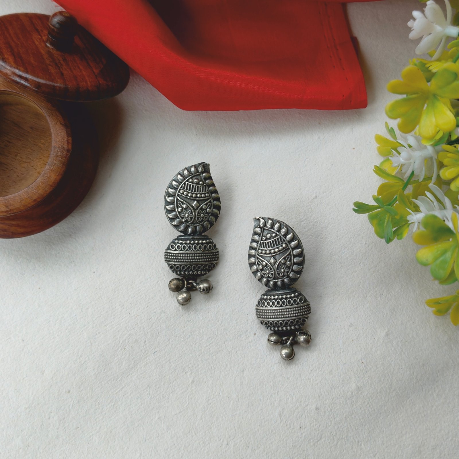 Untitled design - 2025-04-28T160412.059 Silver Replica Earring - Image 1